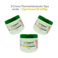3 Crema Corporal Thermohidratante Tapa Verde- Lipo Cream Ni 500gr
